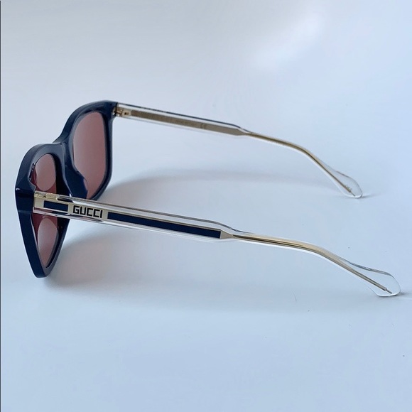 Gucci Sunglasses GG0558S 005 Blue / Crystal / Red - Picture 6 of 7